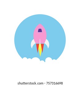 rocket on blue background 