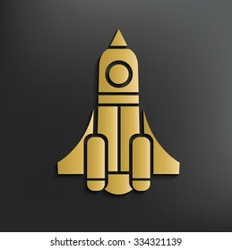 Rocket on dark background,clean vector