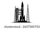 Rocket on Launchpad Before Takeoff