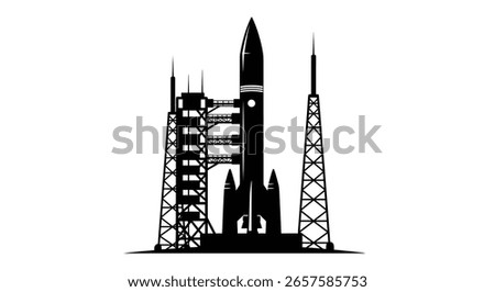 Rocket on Launchpad Before Takeoff