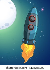 A rocket on the space illustration