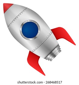Rocket on a white background. Vector illustration.