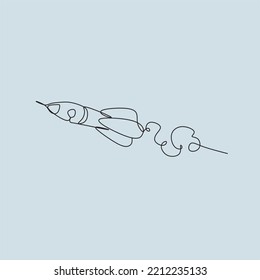 Rocket one line minimalist icons