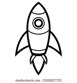 Rocket outline coloring page for kids