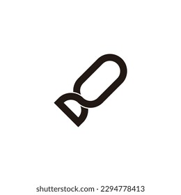 Rocket, outline geometric symbol simple logo vector