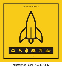 Rocket outline icon illustration isolated vector sign symbol