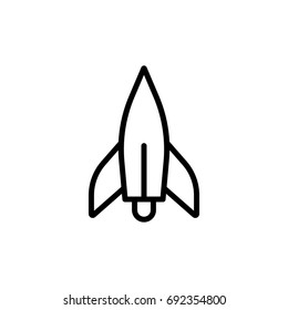 Rocket outline icon illustration isolated vector sign symbol