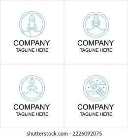 rocket outline icon set can be used for digital and printable