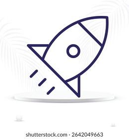 Rocket outline icon symbolizing advanced technology for space travel missions