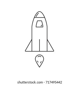 Rocket outline icon, vector