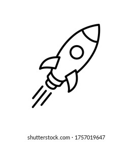 Rocket outline icon vector illustration. 
