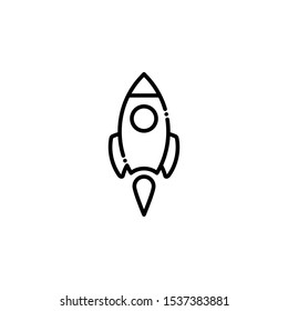 Rocket Outline Icon.SEO & WEB Illustration Style.