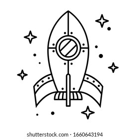 Rocket outline vector illustration design