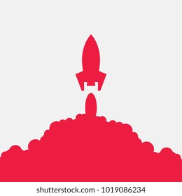 Rocket Paper Art Vector and illustration flying rocket.Space travel to the moon.Space rocket launch.Project start up Solar System and text space 