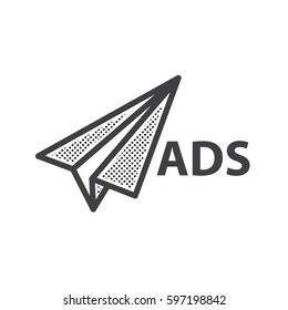 rocket paper Dotted Advertisement icon