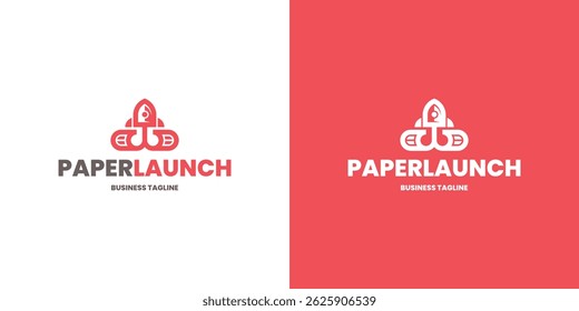rocket paper vector logo design