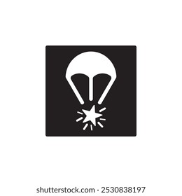 rocket parachute flare icon symbol sign vector