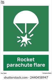 Rocket parachute flare signs symbol standard iso 7010