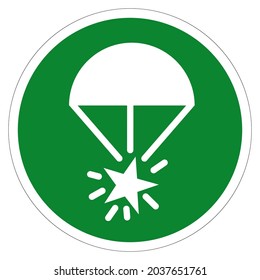 Rocket Parachute Flare Symbol Sign, Vector Illustration, Isolate On White Background Label. EPS10