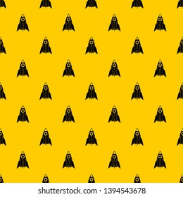 Rocket pattern seamless vector repeat geometric yellow for any design