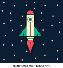 Rocket Pen Ilustration