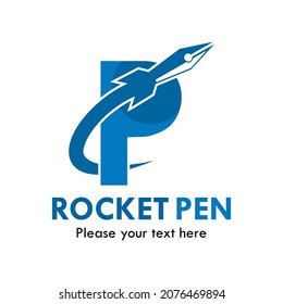 Rocket pen logo template illustration
