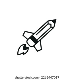 Rocket Pen Logo Template Illustration Design.
