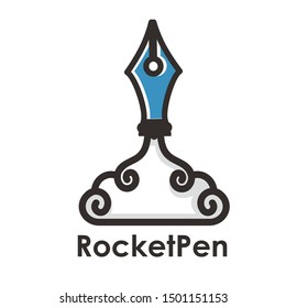 Rocket Pen Logo Vector Design Template Stock Vector (Royalty Free ...