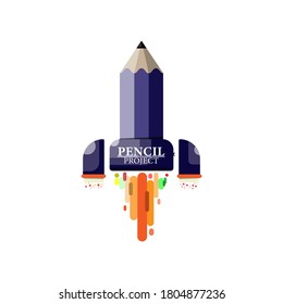 Rocket pencil logo. Pencil logo. Abstract logo. Vector logo.