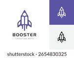 Rocket Pencil Logo icons Creative arts Booster your idea Symbol for Education and Design project