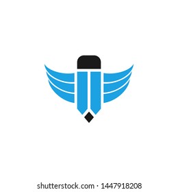 Rocket Pencil Logo Template Vectors