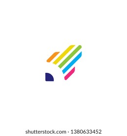 Rocket Pencil Logo-Icon Rainbow