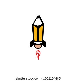 Rocket Pencil Vector Design Fire Flame Stock Vector (Royalty Free ...