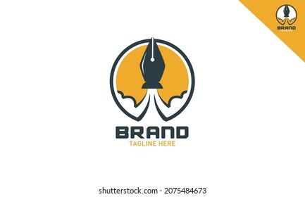 Rocket PenTool Logo Design Vector. Suitable for Company, Brand, Entertainment And Media.