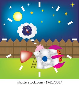 rocket pig clock pattern