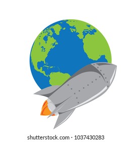 rocket and planet earth