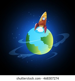 rocket planet earth