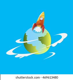 rocket planet earth