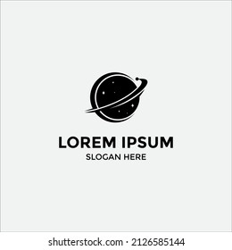 Rocket Planet Logo abstract design vector template Negative space style. Startup Logotype concept icon