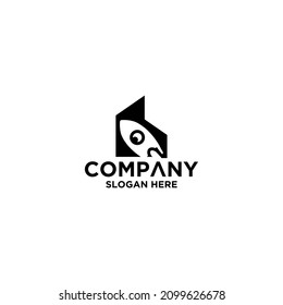 rocket planet logo vector icon illustration