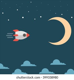 rocket and the planet. space