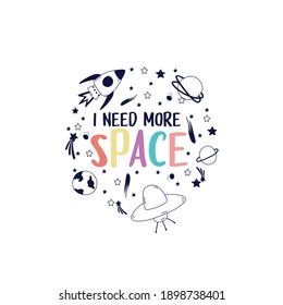rocket planet universe earth shine pretty color text polka star sky moon world cosmos sky circle tee illustration art vector slogan