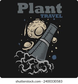 rocket plant vector design to space