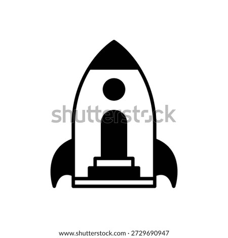 Rocket Playground Structure Fill Icon: Kids Space Theme