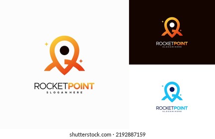 Rocket Point Logo Designs Concept Vector, Spaceship Logo Designs Symbol Icon