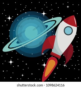 Rocket, pop art style vector