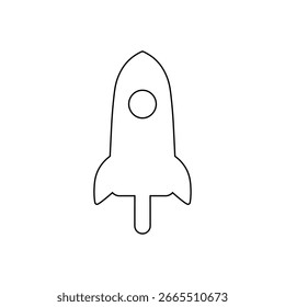 Rocket popsicle outline icon vector flat design on white background.