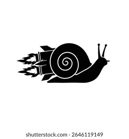 Rocket powered snail fast speed animal cartoon.