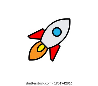 Icono de línea premium de cohete. Pictograma sencillo de alta calidad. Iconos modernos de estilo de contorno. Ilustración vectorial de trazo sobre un fondo blanco. 