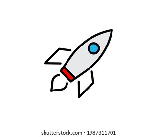 Rocket premium line icon. Simple high quality pictogram. Modern outline style icons. Stroke vector illustration on a white background. 